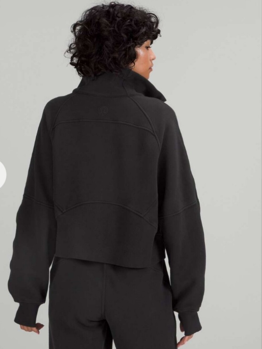 #142. Lululemon Scuba Oversized Funnel Neck Shirt - Black - Picture 3 of 10